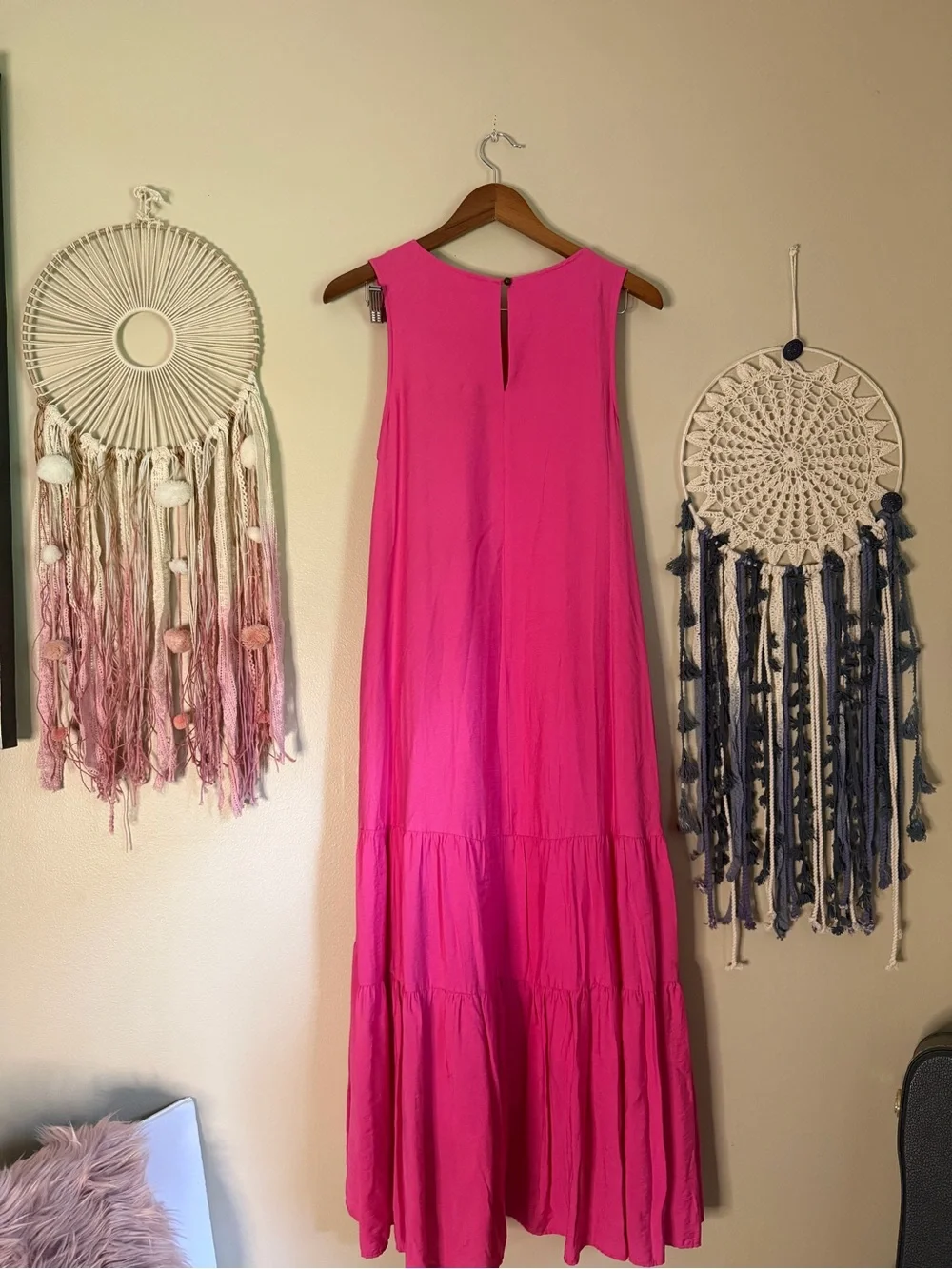 Anthropologie Maeve Marlene Tiered Maxi Dress Pink Size Small